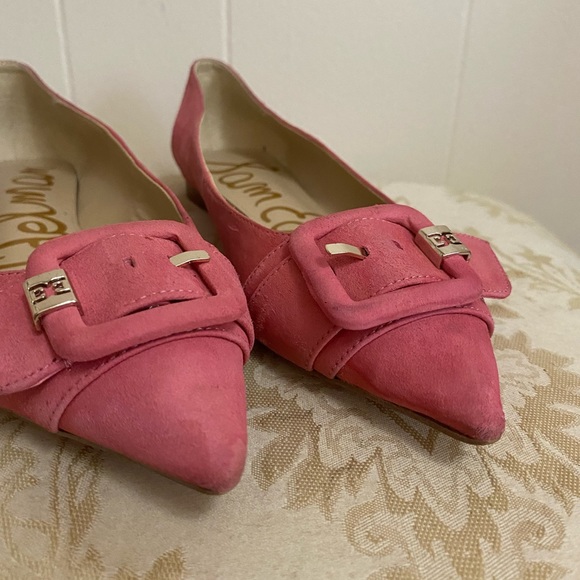 Pink Suede Pointed Toe Sam Edelman Flats - Picture 4 of 10